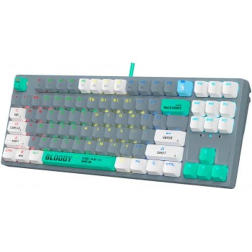 Клавиатура A4Tech Bloody S87 Energy механическая серый/зеленый USB for gamer LED (S87 USB ENERGY ASH)